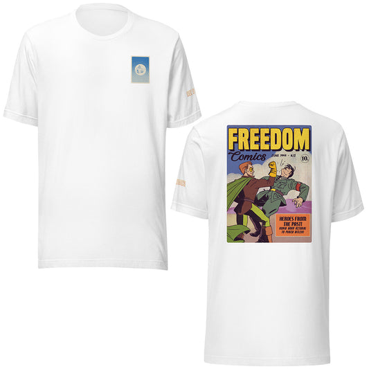 Age of Comics | Superhero Collection | Freedom | Unisex T-shirt | White | Front & Back Print