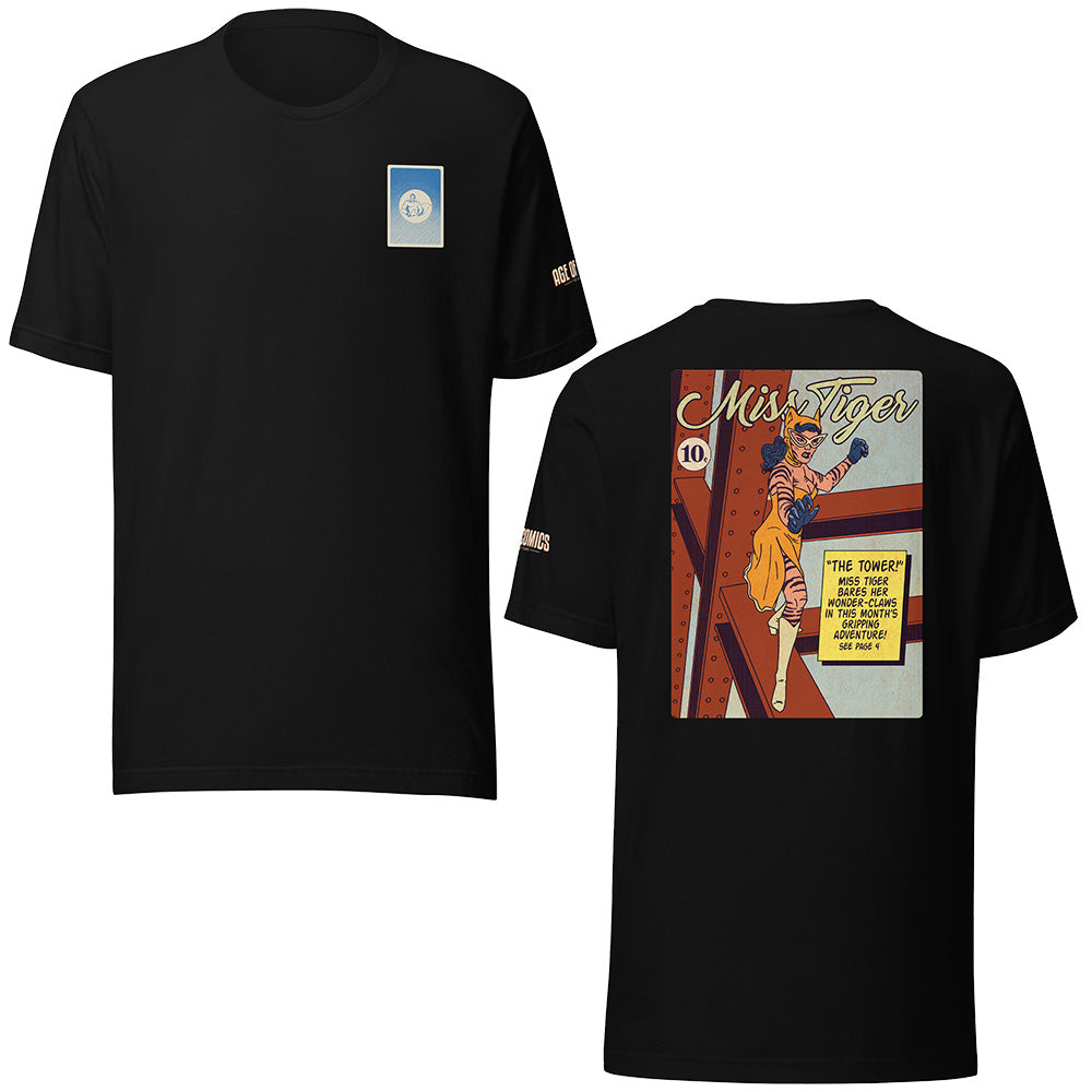 Age of Comics | Superhero Collection | Miss Kitty | Unisex T-shirt | Black | Front & Back Print