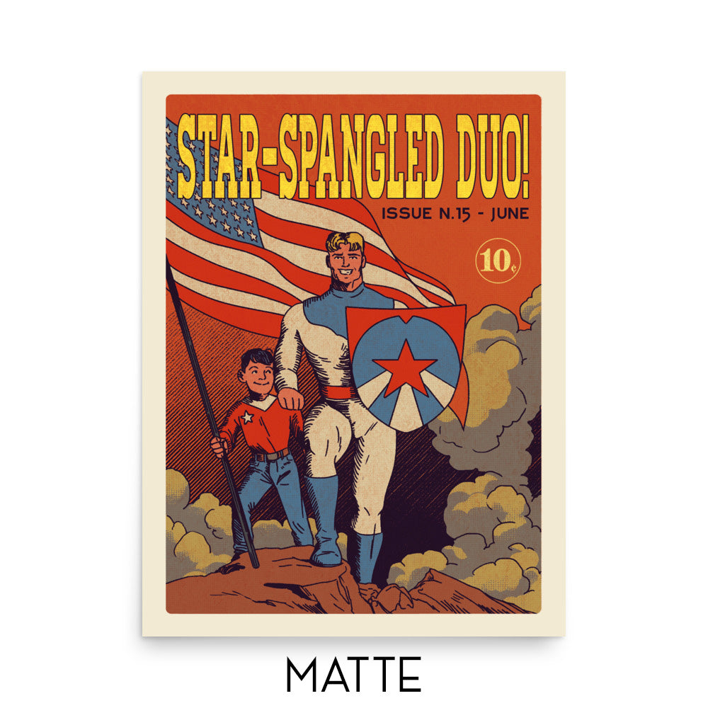 Age of Comics | Superhero Collection | Star Spangled Duo | Matte Poster