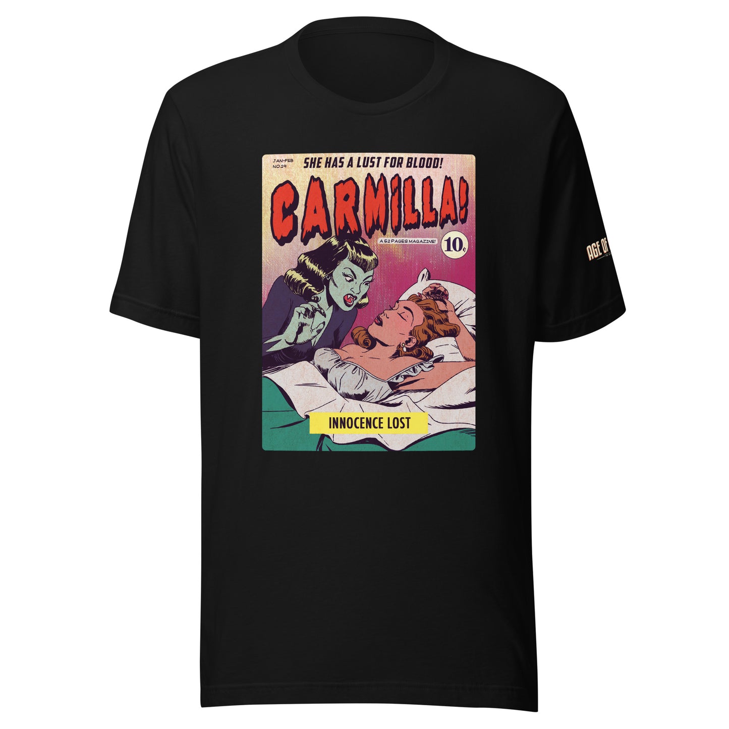 Age of Comics | Horror Collection | Carmilla | Unisex T-shirt | Black | Front Print