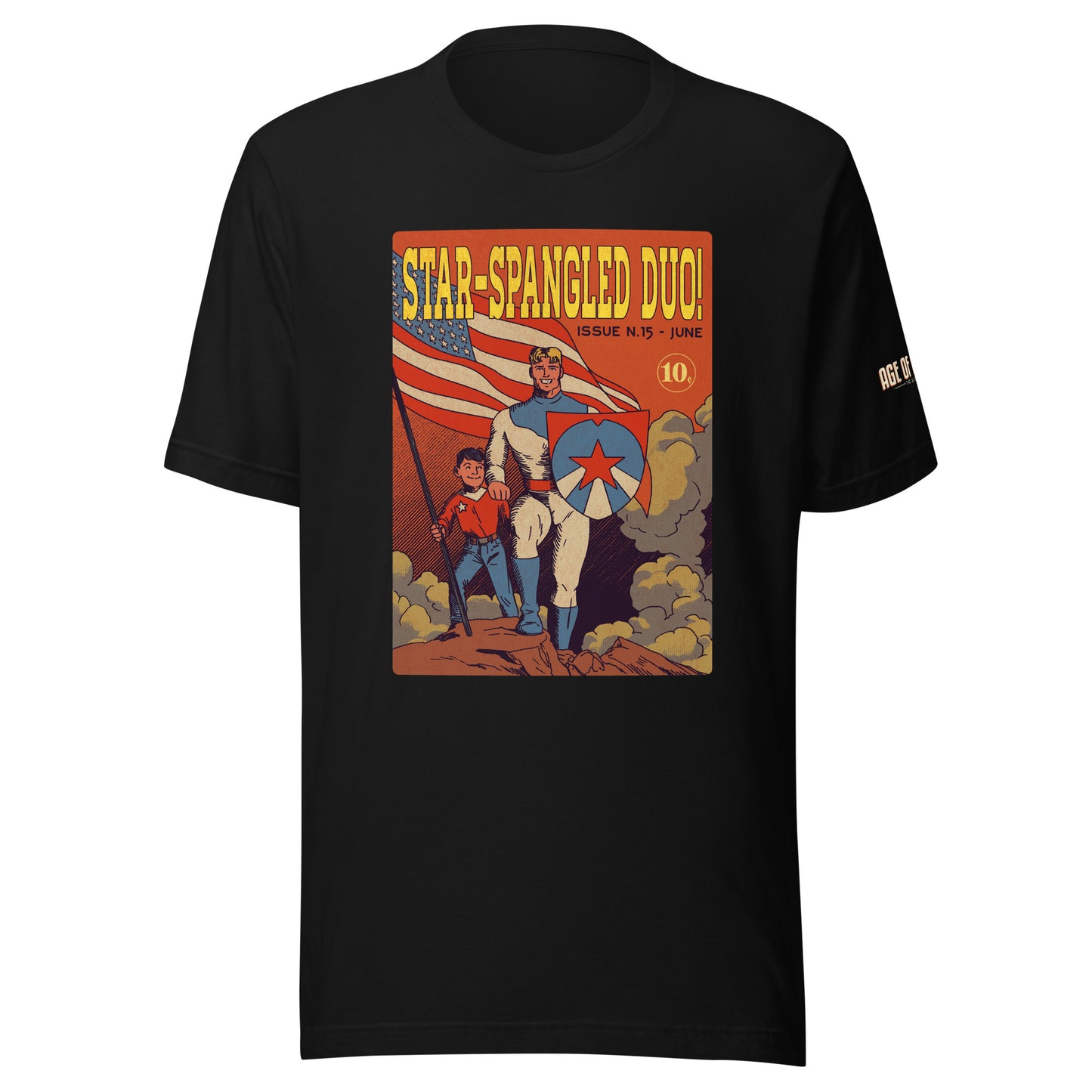 Age of Comics | Superhero Collection | Star Spangled Duo | Unisex T-shirt | Black | Front Print