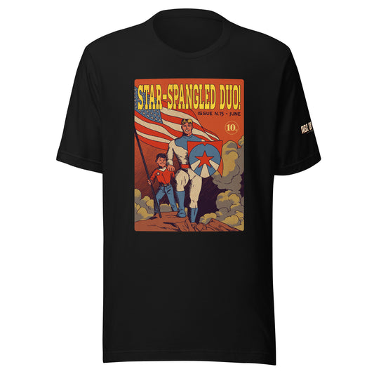 Age of Comics | Superhero Collection | Star Spangled Duo | Unisex T-shirt | Black | Front Print