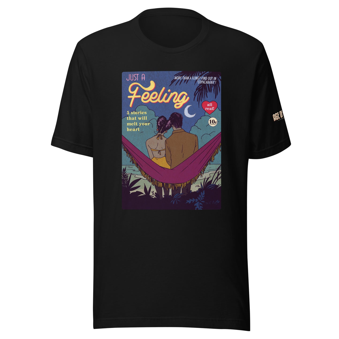 Age of Comics | Romance Collection | Feeling | Unisex T-shirt | Black | Front Print