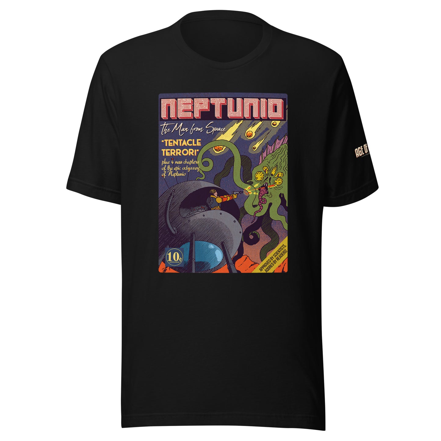 Age of Comics | Scifi Collection | Neptunio | Unisex T-shirt | Black | Front Print