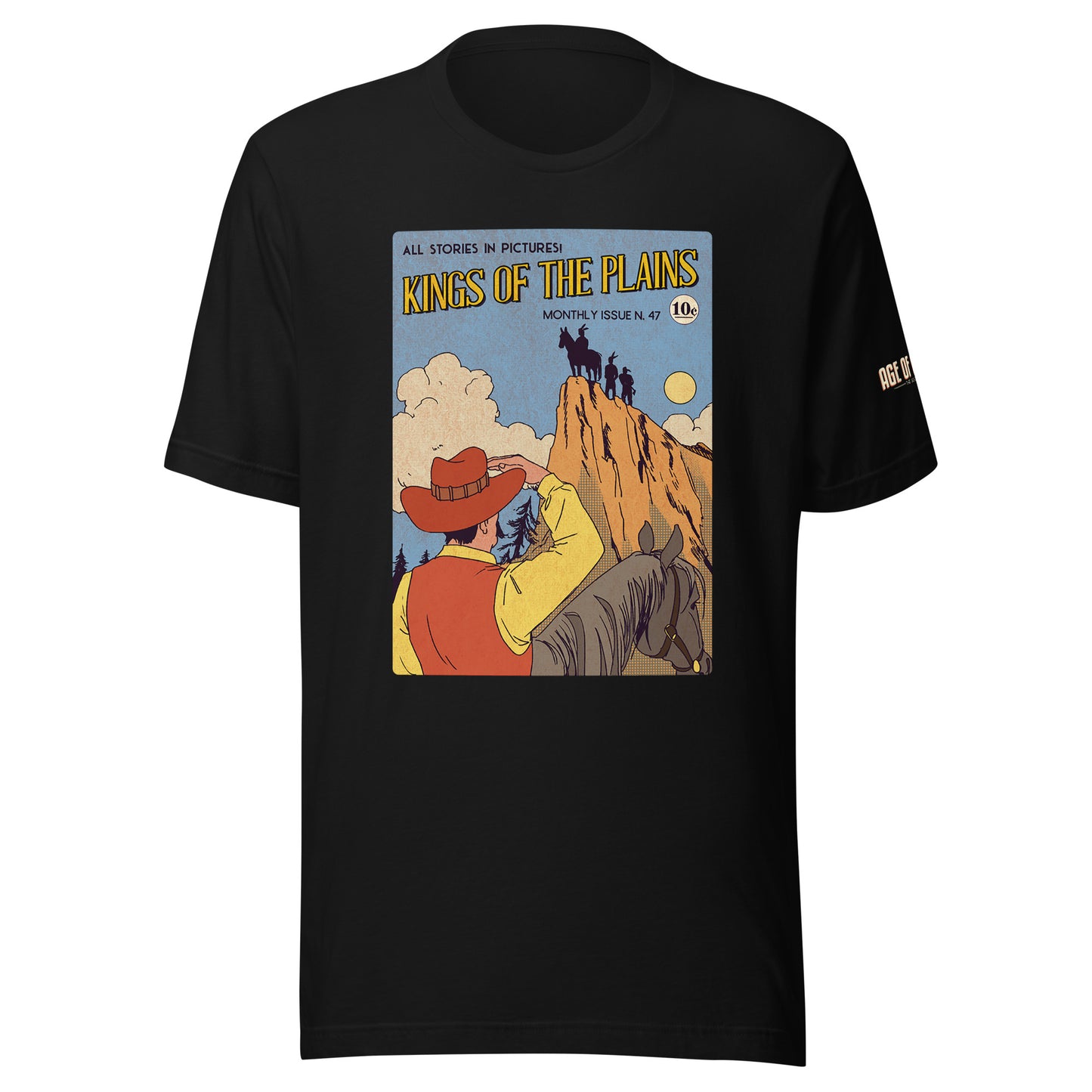 Age of Comics | Western Collection | Kings of the Plains | Unisex T-shirt | Black | Front Print