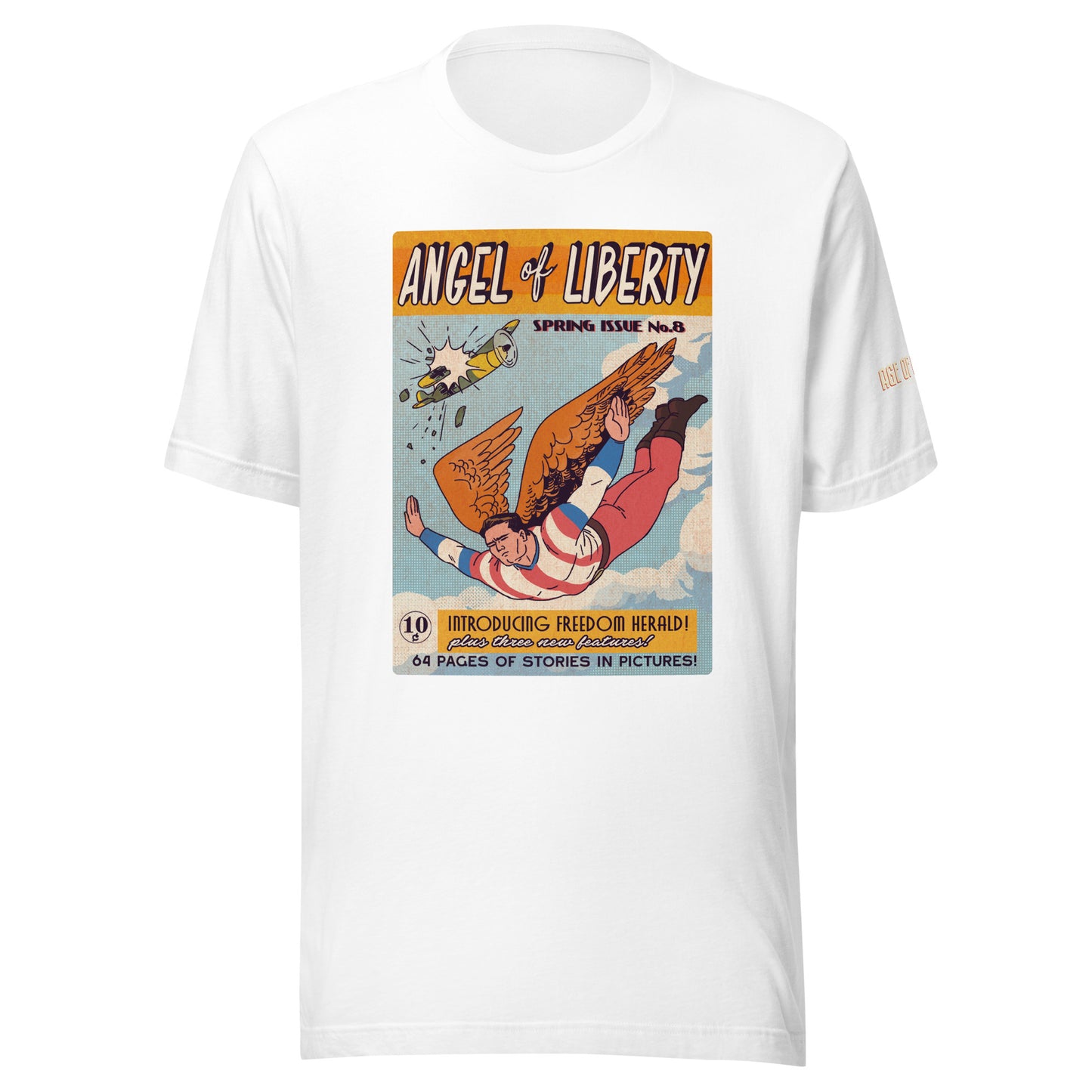 Age of Comics | Superhero Collection | Angel of Liberty | Unisex T-shirt | White | Front Print