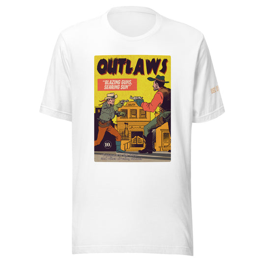 Age of Comics | Western Collection | Outlaws  | Unisex T-shirt | White | Front Print