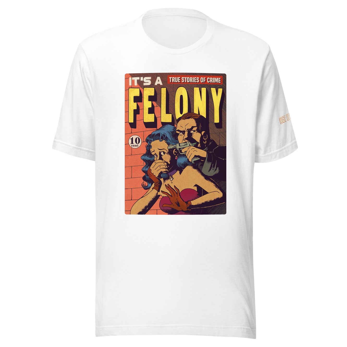 Age of Comics | Crime Collection | Felony | Unisex T-shirt | White | Front Print